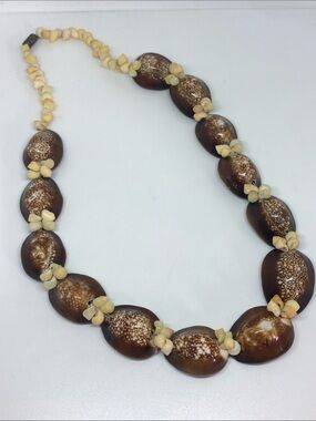 Tahitian Natural Brown Shell Statement Necklace - Women Jewelry